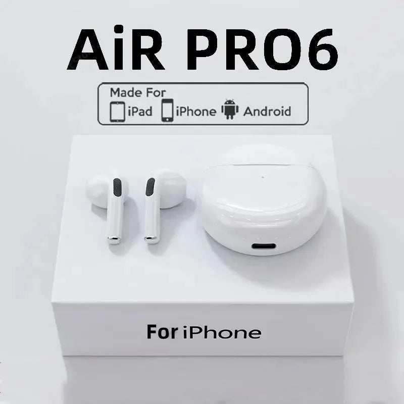 AirPro Mini 6 - Fones de Ouvido Bluetooth com Caixa de Carregamento