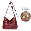 Bolsa Ombro Feminina Vanny + Par de Brincos Aurora e Frete Grátis