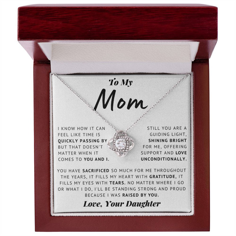 To My Mom - Strong And Proud - Love Knot Necklace