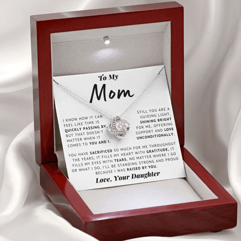 To My Mom - Strong And Proud - Love Knot Necklace