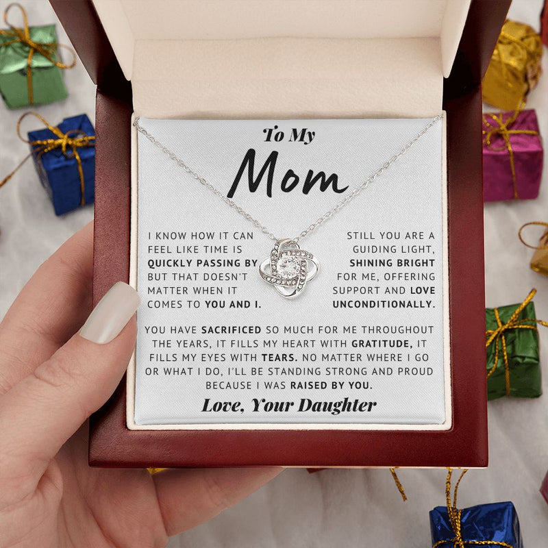 To My Mom - Strong And Proud - Love Knot Necklace